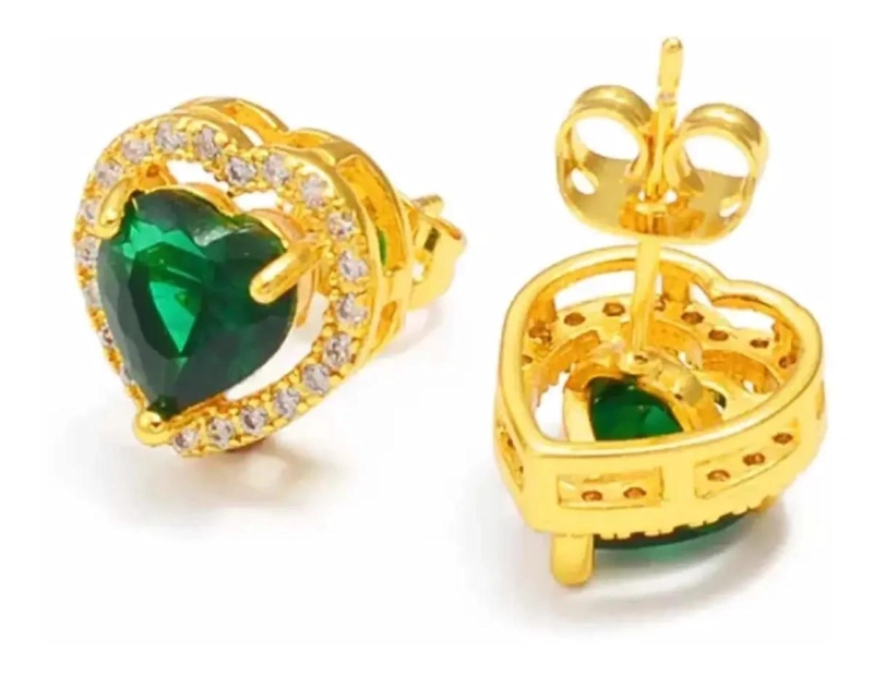 AROS ELEGANTES BAÑADOS EN ORO DE 18 KILATES CON CIRCONES - 2