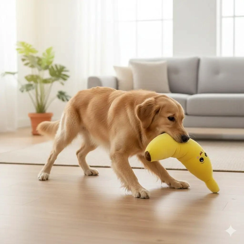 JUGUETE DE PELUCHE PLATANO GIGANTE PARA MASCOTAS 63 CM - 3
