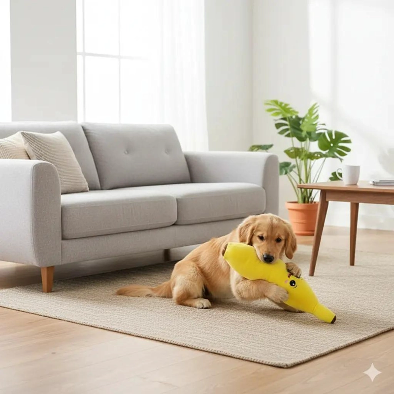 JUGUETE DE PELUCHE PLATANO GIGANTE PARA MASCOTAS 63 CM - 5