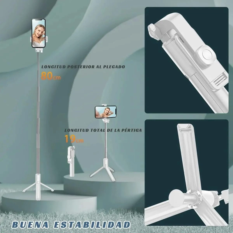 BASTON SELFIE Y TRIPODE EXTENSIBLE CON CONTROL REMOTO BLUETOOTH - 4