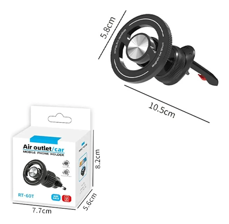 SOPORTE CELULAR MAGNE TICO AJUSTABLE 360° PARA VEHICULOS - 4