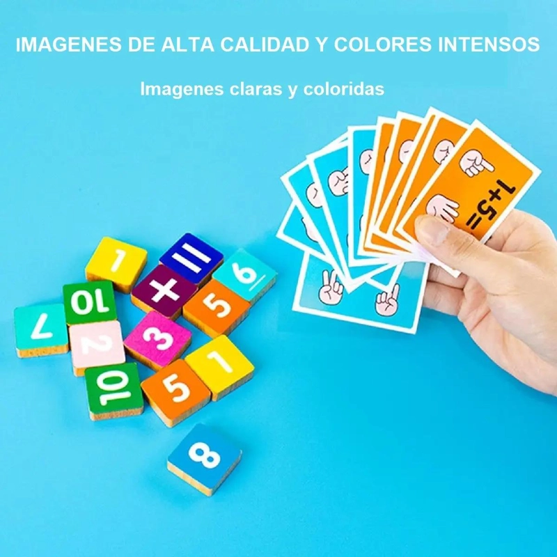JUGUETE EDUCATIVO DE MADERA PARA APRENDER SUMAS Y RESTAS - 8