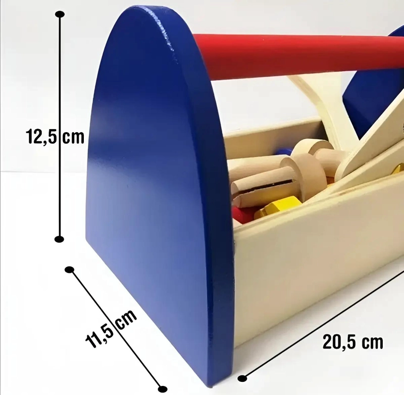 JUEGO DIDACTICO DE MADERA CAJA DE HERRAMIENTAS PARA NIÑOS - 5