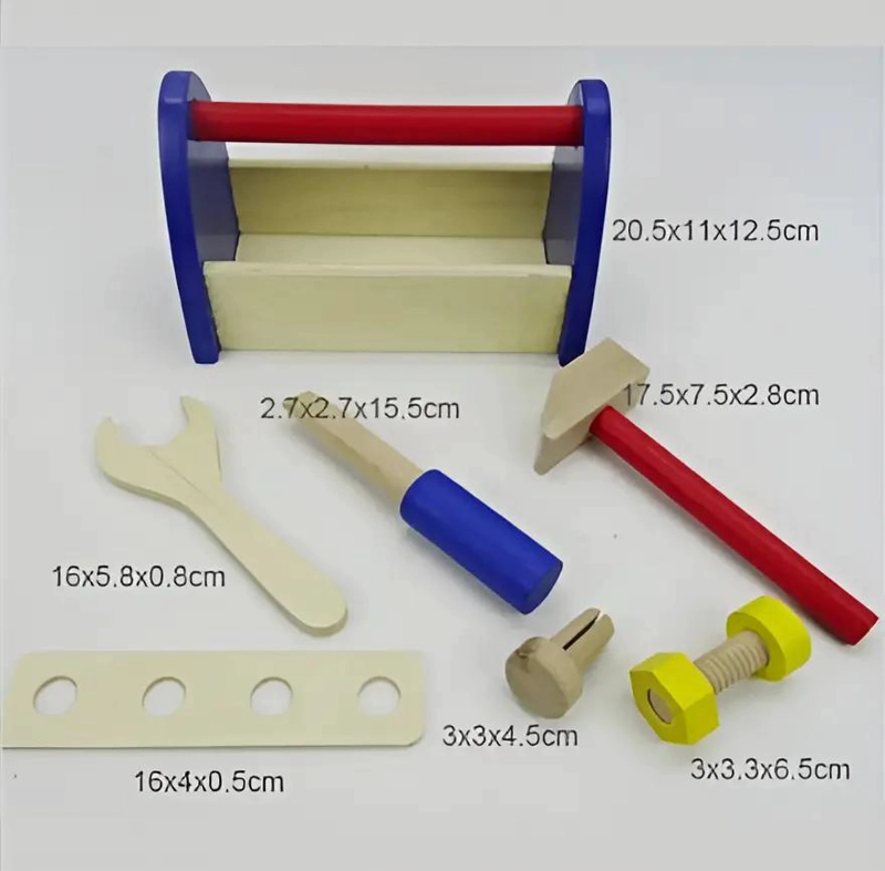 JUEGO DIDACTICO DE MADERA CAJA DE HERRAMIENTAS PARA NIÑOS - 6