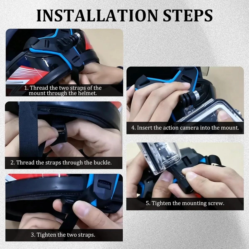 SOPORTE DE MONTAJE PARA CASCO DE MOTO PARA CAMARAS Y MOVILES - 6
