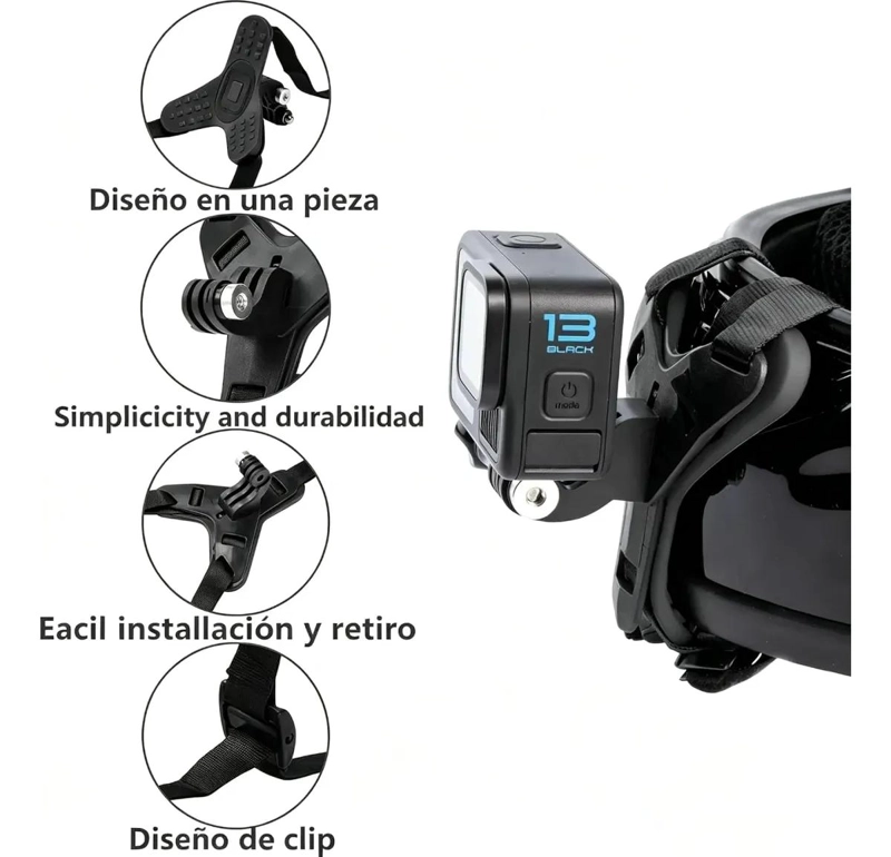SOPORTE DE MONTAJE PARA CASCO DE MOTO PARA CAMARAS Y MOVILES - 7