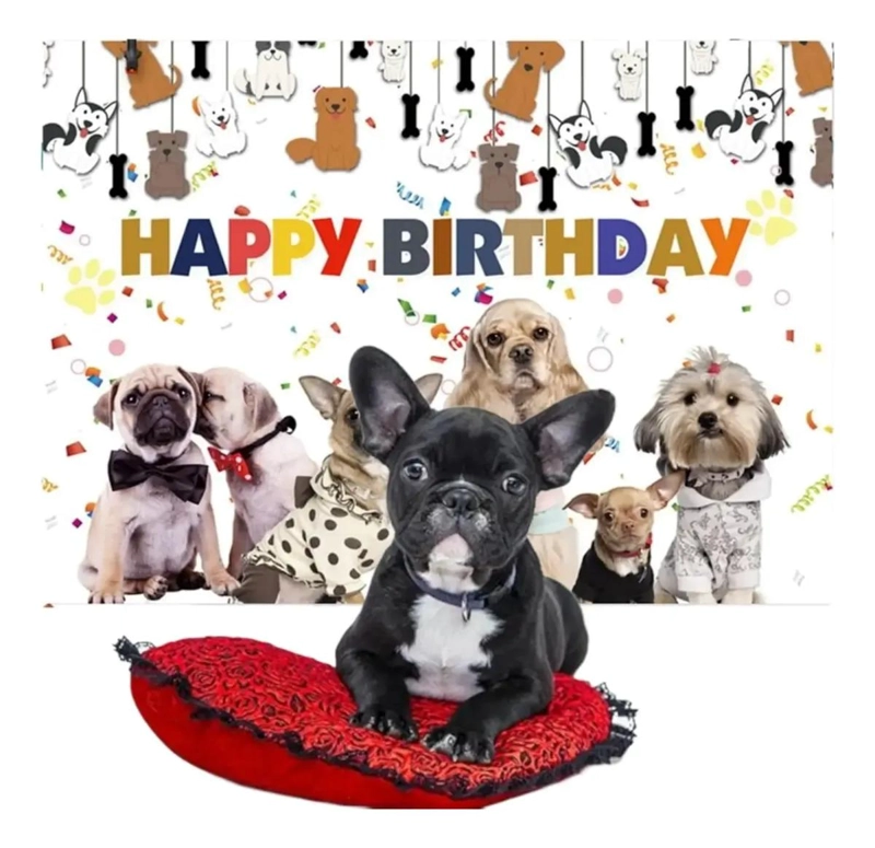 TELON DE FONDO DECORATIVO FIESTA DE PERROS 150X100 CM - 2