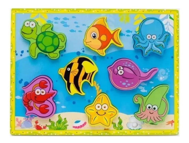 PUZZLE 3D DE MADERA PARA NIÑOS CON TEMATICA DE PESCA - 5