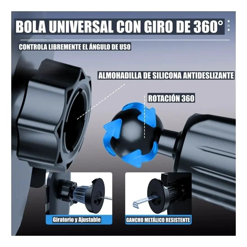 SOPORTE PARA CELULAR EN AUTOS CON ROTACION 360° Y FIRMEZA - 3