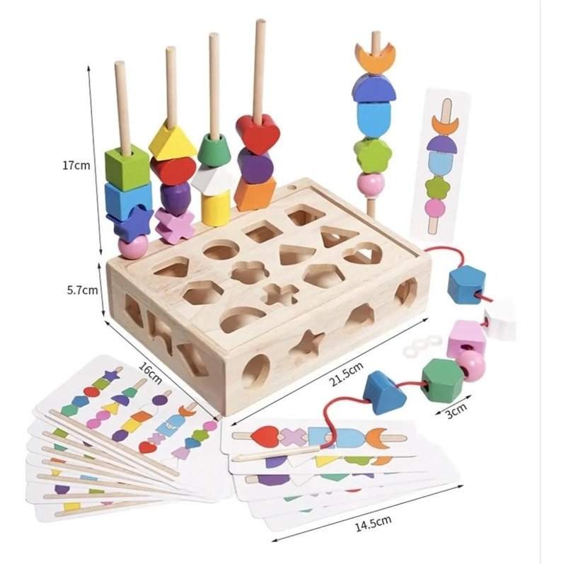 CAJA ROMPECABEZAS DIDACTICO DE MADERA CON FIGURAS - 2