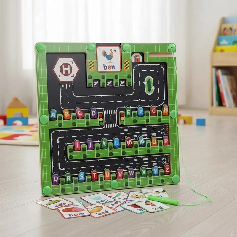 PUZZLE MAGNE TICO LABERINTO ALFABETO DE MADERA PARA NIÑOS - 6