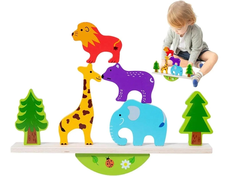 JUEGO DIDACTICO DE BLOQUES DE EQUILIBRIO DE MADERA - 1