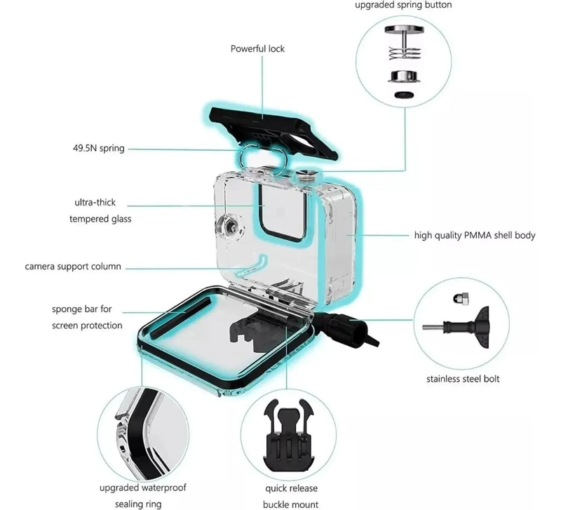 CARCASA IMPERMEABLE PARA CAMARA DE ACCION HASTA 50M - 6