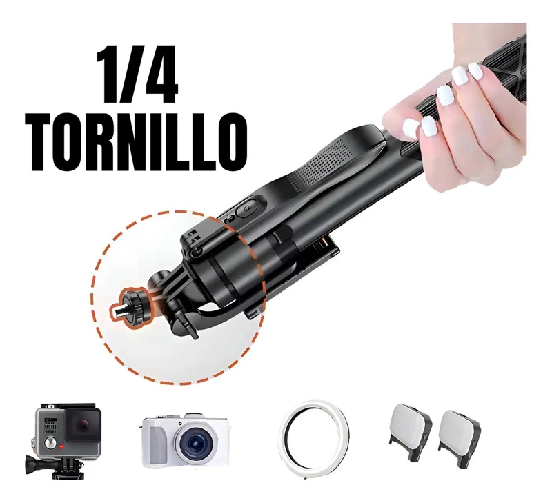 TRIPODE Y PALO SELFIE CON ESTABILIZADOR Y CONTROL BLUETOOTH - 7