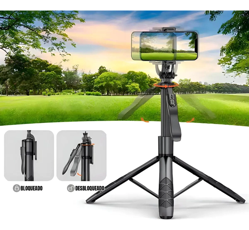 TRIPODE Y PALO SELFIE CON ESTABILIZADOR Y CONTROL BLUETOOTH - 8