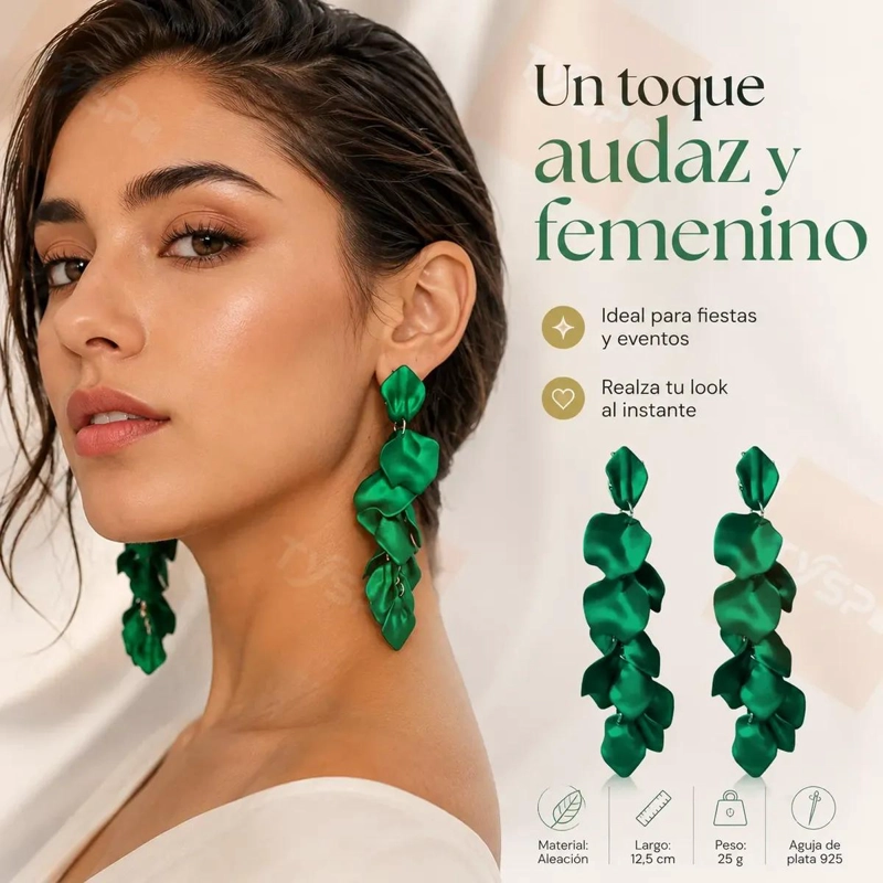 AROS LARGOS ULTRALIVIANOS CON DISEÑO DE HOJAS Y PE TALOS - 5