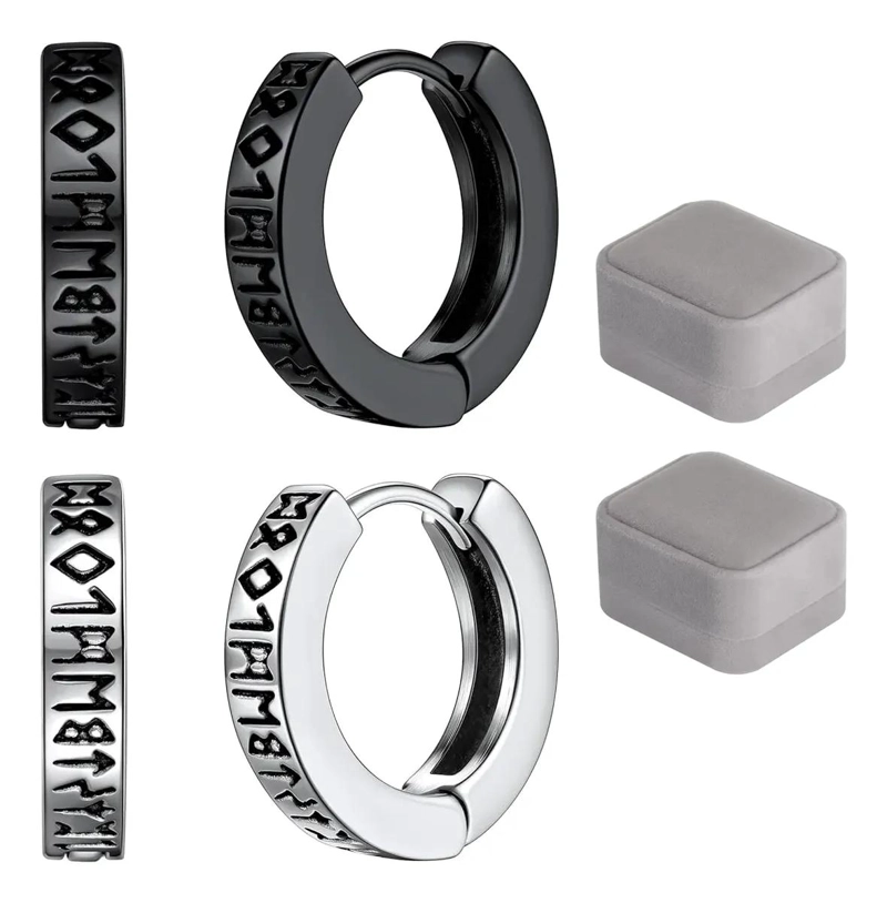ARETES DE ARO VIKINGOS DE ACERO INOXIDABLE PARA HOMBRE Y MUJER - 1