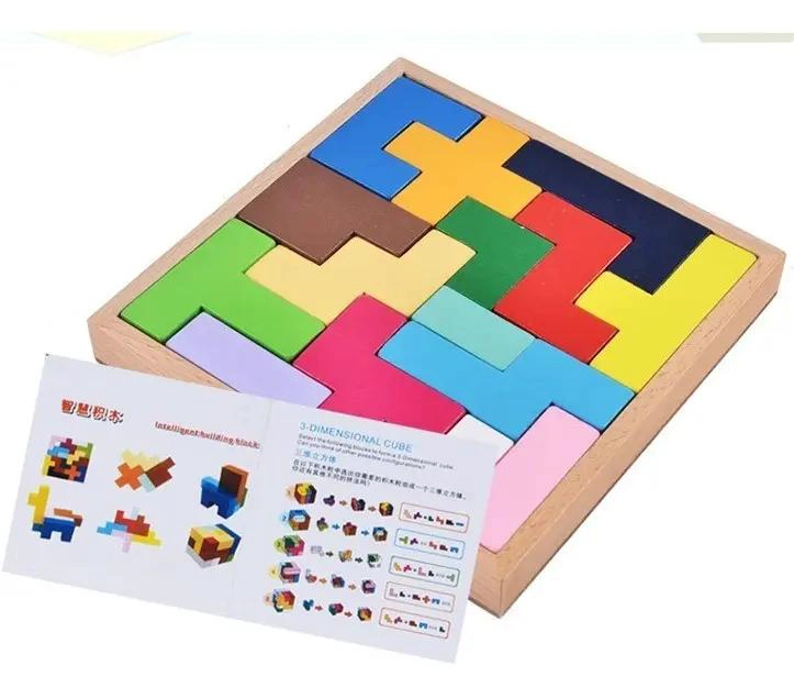 CUBO 3D PUZZLE DE MADERA DIDACTICO PARA NIÑOS - 2