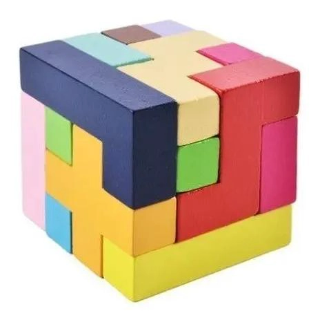 CUBO 3D PUZZLE DE MADERA DIDACTICO PARA NIÑOS - 4