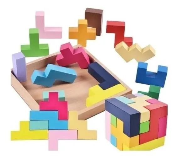 CUBO 3D PUZZLE DE MADERA DIDACTICO PARA NIÑOS - 6