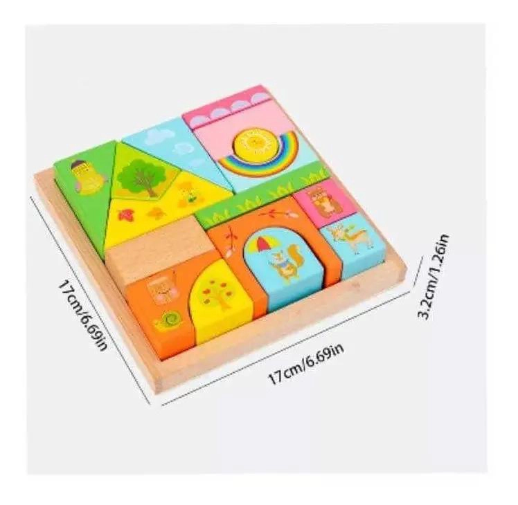 BLOQUES DE CONSTRUCCION DE MADERA PARA NIÑOS Y BEBE S - 5