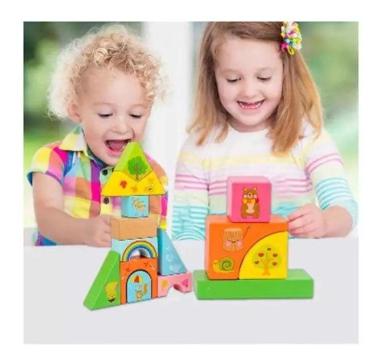 BLOQUES DE CONSTRUCCION DE MADERA PARA NIÑOS Y BEBE S - 7