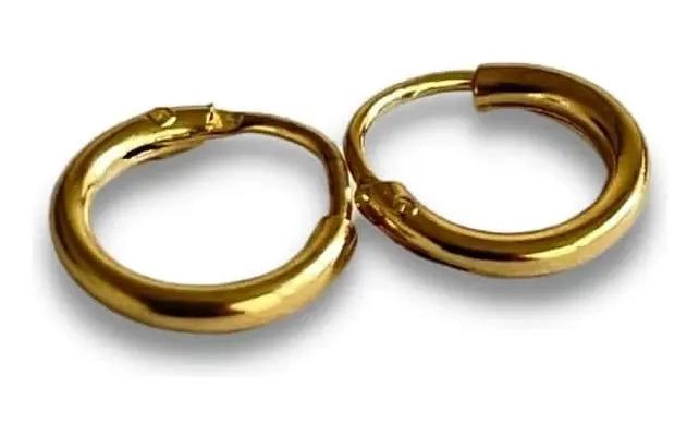 AROS UNISEX ARGOLLA 8MM EN PLATA BAÑADA EN ORO - 1