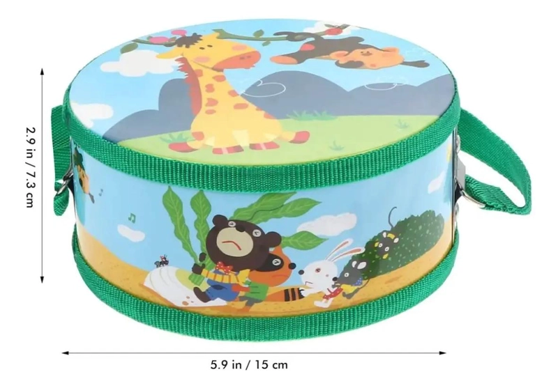 TAMBOR MUSICAL DE MADERA PARA NIÑOS Y BEBE S - 7