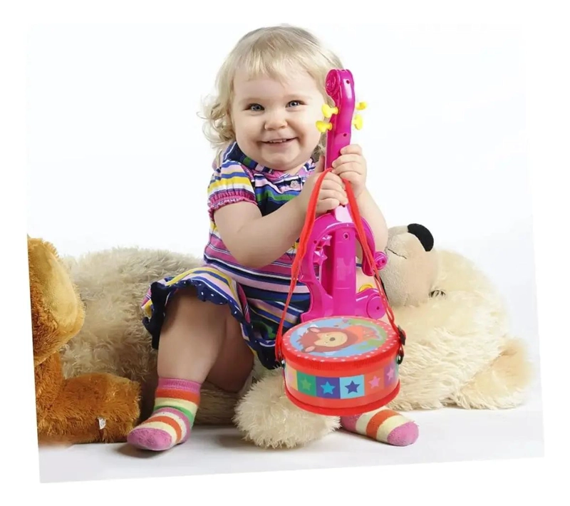 TAMBOR MUSICAL DE MADERA PARA NIÑOS Y BEBE S - 9
