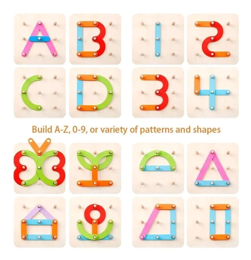JUEGO EDUCATIVO DE NUMEROS Y LETRAS DE MADERA PARA NIÑOS - 2