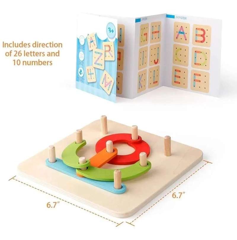 JUEGO EDUCATIVO DE NUMEROS Y LETRAS DE MADERA PARA NIÑOS - 4