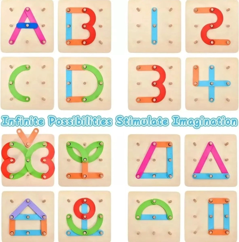 JUEGO EDUCATIVO DE NUMEROS Y LETRAS DE MADERA PARA NIÑOS - 6