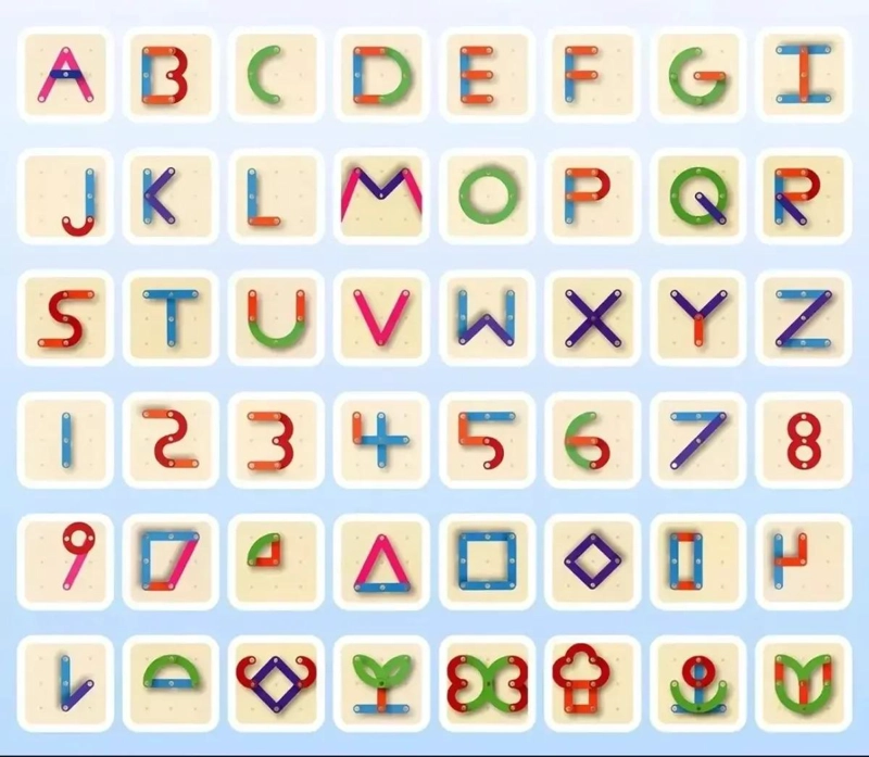 JUEGO EDUCATIVO DE NUMEROS Y LETRAS DE MADERA PARA NIÑOS - 7