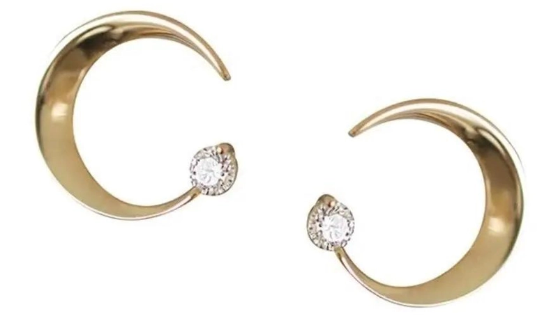 AROS DE PLATA S925 CON BAÑO DE ORO Y CIRCONITAS - 1
