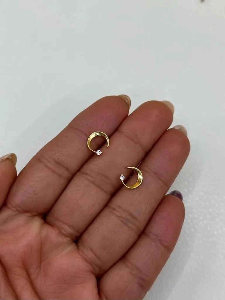 AROS DE PLATA S925 CON BAÑO DE ORO Y CIRCONITAS - 3