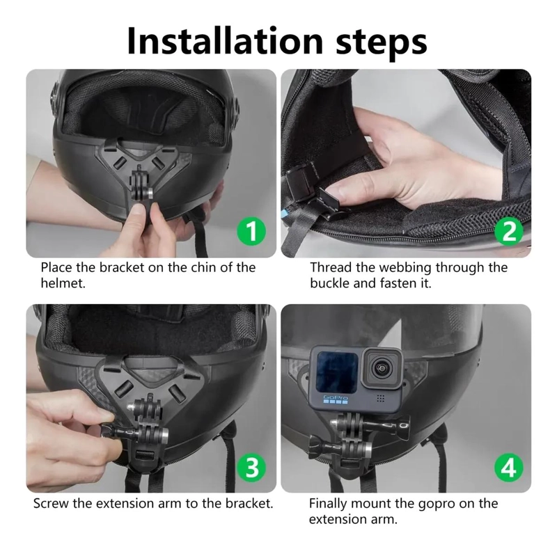 SOPORTE DE MONTAJE PARA CASCO DE MOTO Y CAMARAS DE ACCION - 4