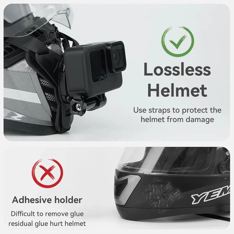 SOPORTE DE MONTAJE PARA CASCO DE MOTO Y CAMARAS DE ACCION - 5