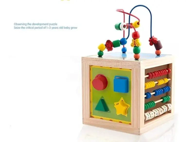 CUBO DE ACTIVIDADES EDUCATIVAS DE MADERA PARA NIÑOS - 4