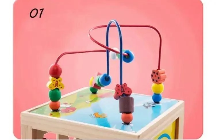 CUBO DE ACTIVIDADES EDUCATIVAS DE MADERA PARA NIÑOS - 5