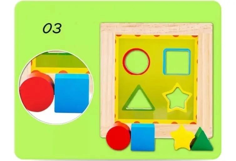CUBO DE ACTIVIDADES EDUCATIVAS DE MADERA PARA NIÑOS - 7