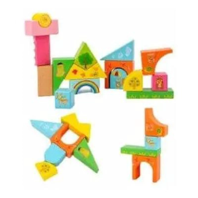 BLOQUES DE CONSTRUCCION DE MADERA PARA NIÑOS Y BEBE S - 4