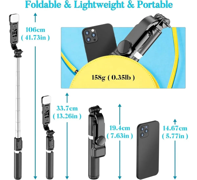 TRIPODE SELFIE CON LUZ LED Y CONTROL REMOTO INALAMBRICO - 7