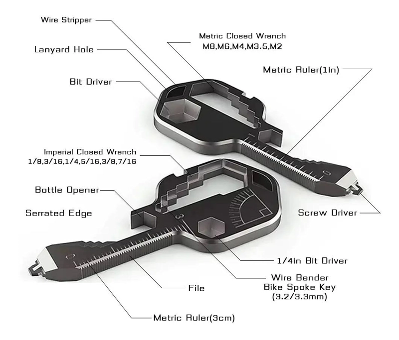LLAVE MULTIFUNCIONAL 24 EN 1 COMPACTA Y LIGERA - 2