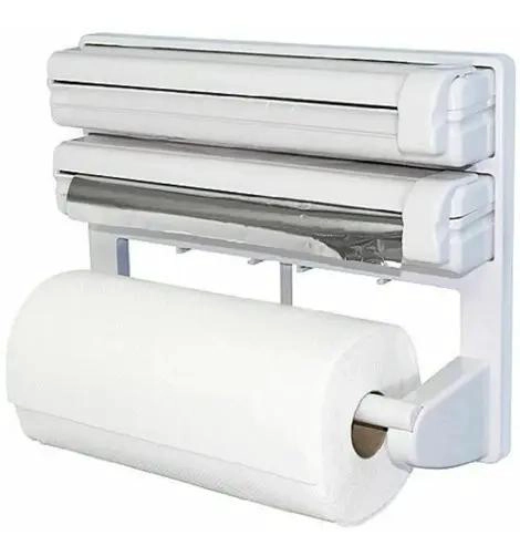 DISPENSADOR TRIPLE PARA PAPEL CON CORTA FACIL Y DISEÑO COMPACTO - 1