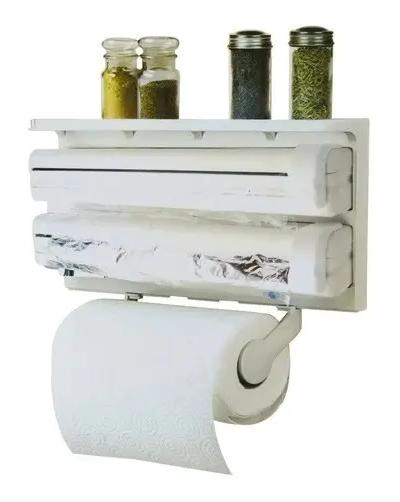 DISPENSADOR TRIPLE PARA PAPEL CON CORTA FACIL Y DISEÑO COMPACTO - 3