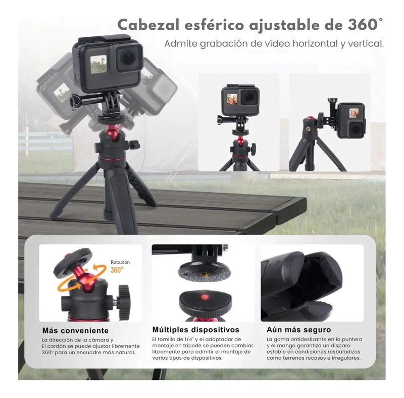 TRIPODE EXTENSIBLE 360° PARA CAMARAS DE ACCION Y COMPACTAS - 3