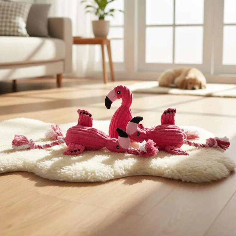 JUGUETE PELUCHE FLAMENCO PARA MASCOTAS 37X23.5CM - 3