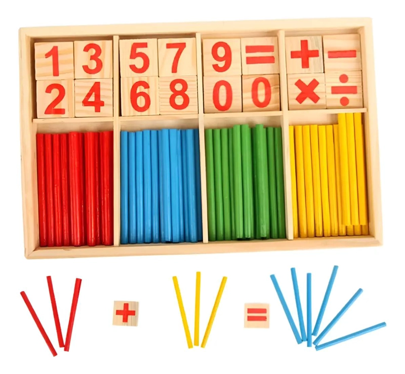 JUGUETE DIDACTICO DE MADERA PARA APRENDER MATEMATICAS EN NIÑOS - 1