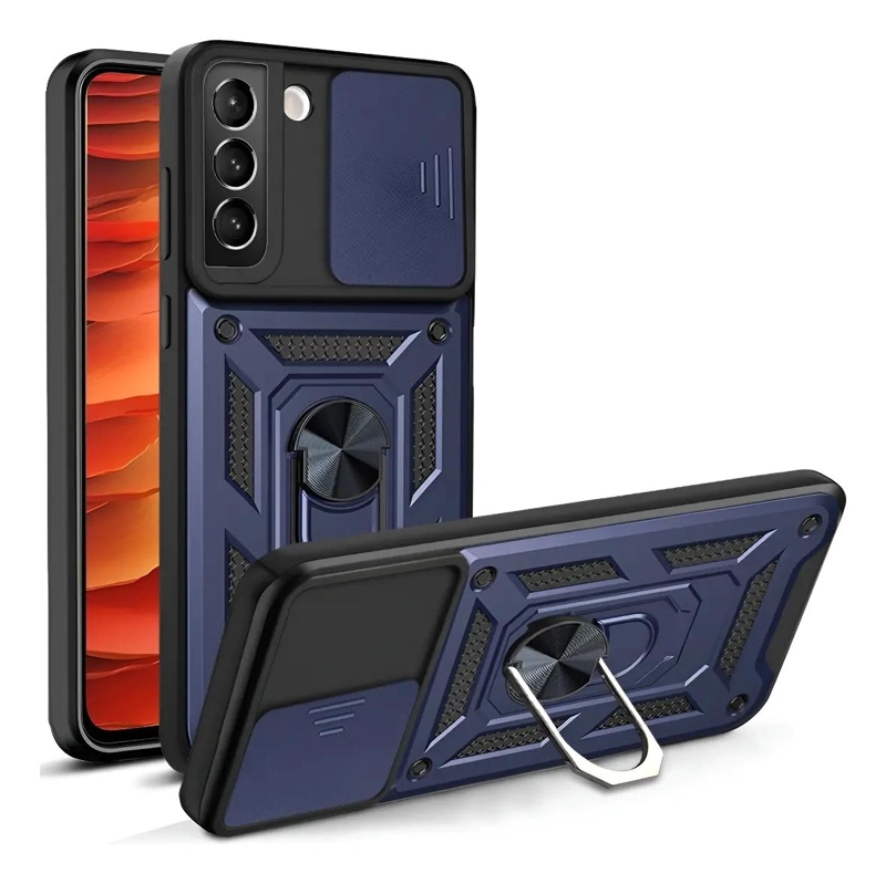 CARCASA REFORZADA CON ARO Y VIDRIO TEMPLADO PARA SAMSUNG S21 FE - 1