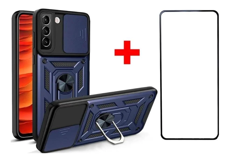 CARCASA REFORZADA CON ARO Y VIDRIO TEMPLADO PARA SAMSUNG S21 FE - 2
